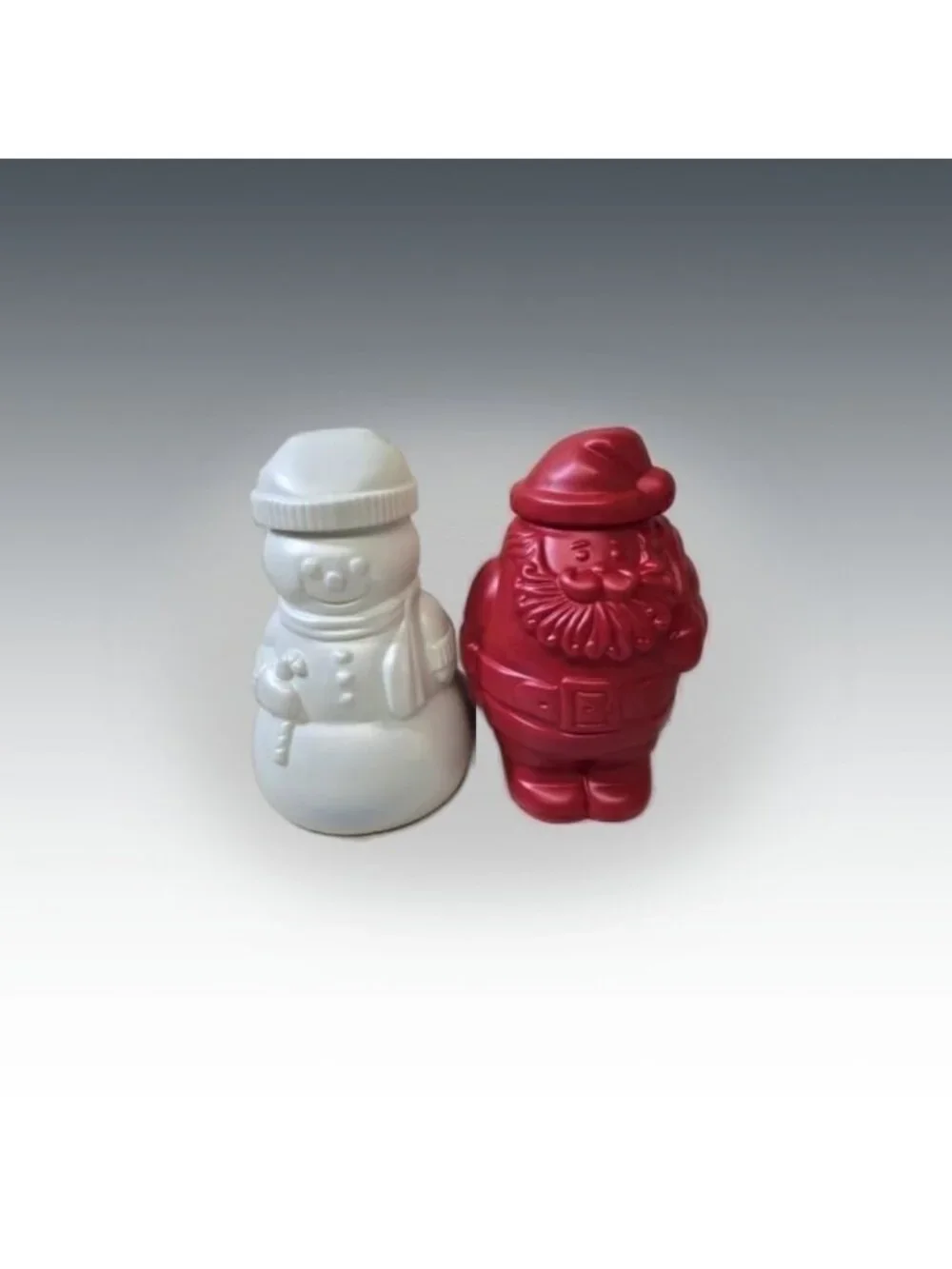 PackerWare Christmas Santa and Snowman Plastic Candy Jars Set